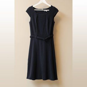 Cleo Classic Dark Navy A-Line Dress, Fully Lined, with Belt - Size 2